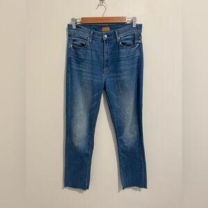 Mother The Mid Rise Dazzler Ankle Fray Jeans